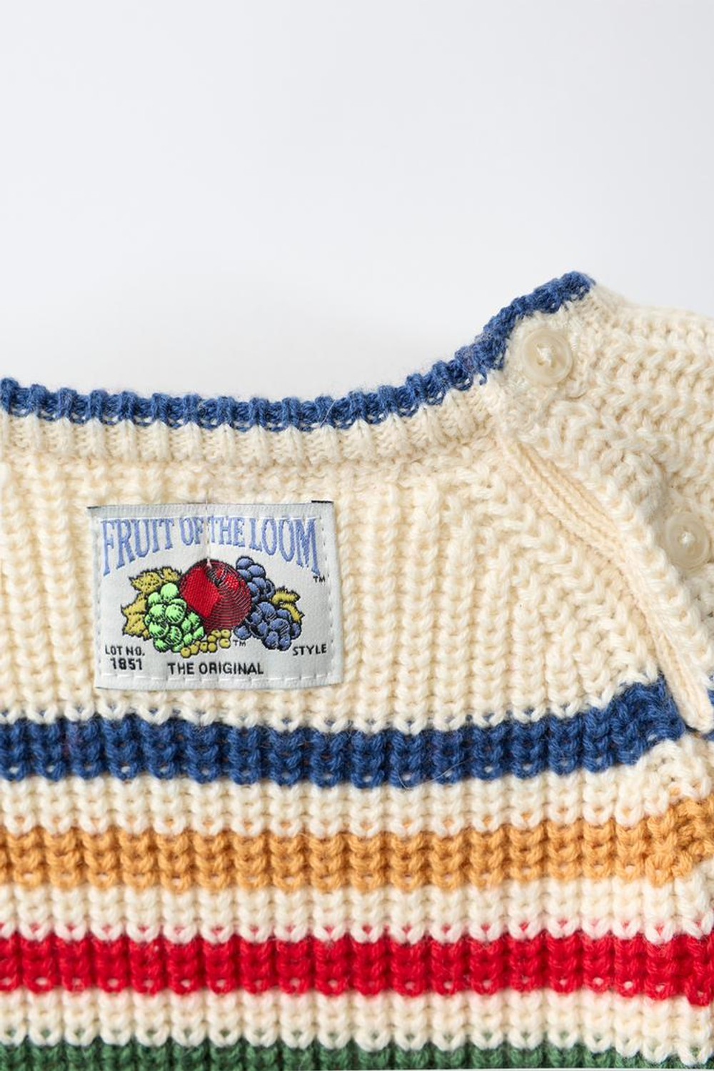 ZARA - FRUIT OF THE LOOM™ БОДИ В ПОЛОСКУ, ЭКРЮ