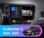Магнитола для Mitsubishi Outlander 3 2019-2022 (прямоугольный климат) - Kuberg QLed+2K, Android 14, TS105, Быстрейшая, CarPlay, SIM-слот