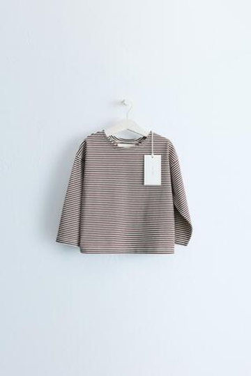 ZARA TIMELESS - ФУТБОЛКА В ПОЛОСКУ, КОРИЧНЕВЫЙ