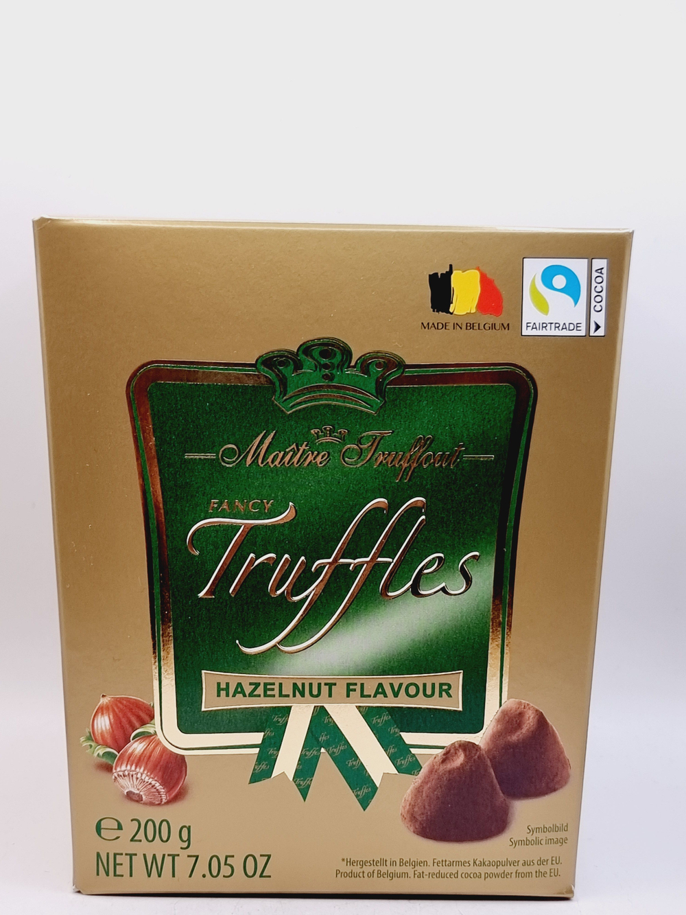 Шоколадные трюфели Maitre Truffout Truffles Hazelnut Flavour со вкусом фундука, 200 г (Бельгия)
