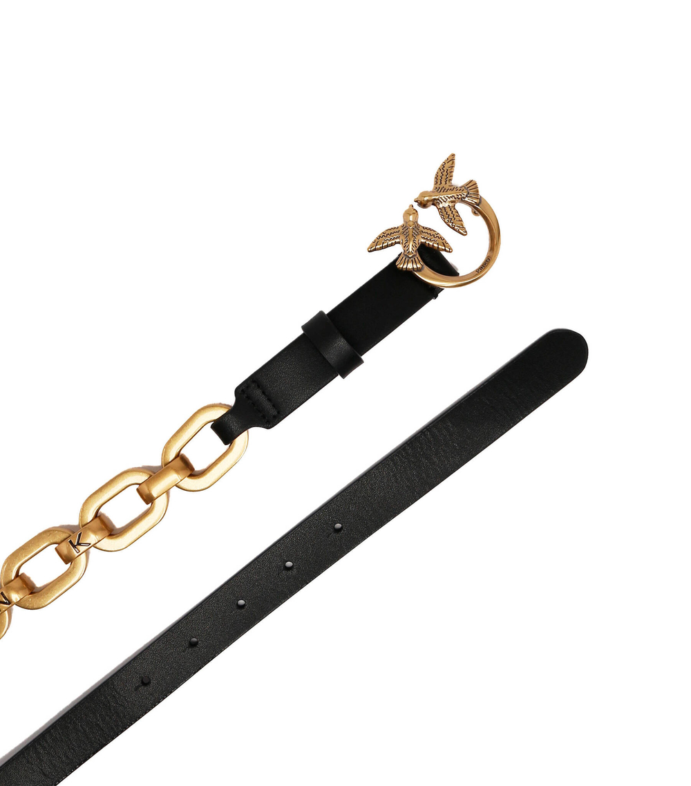 кожаный ремень love day macro chain h2 belt v Pinko - черный(100139 A0F1)