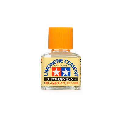 Tamiya Cement Limonene Extra Thin Клей с запахом лимона жидкий, с кисточкой 40 мл