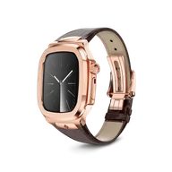 Корпус для Apple Watch ROL45 - Розовое золото/Коричневый/Натуральная кожа