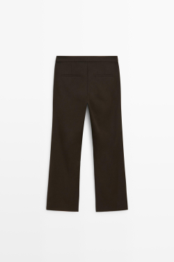 Massimo Dutti Эластичные брюки-клеш, шоколадный