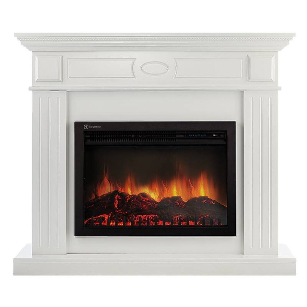 Каминокомплект: Очаг Electrolux EFP/P-3020LS N, портал Bianco 30 белый, р/в