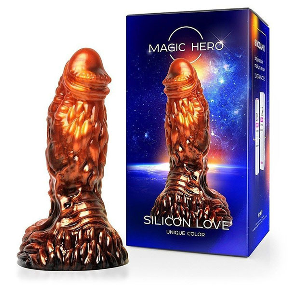 Фантазийный фаллоимитатор цвета бронзы 22см Bior Toys Magic Hero MH-13034