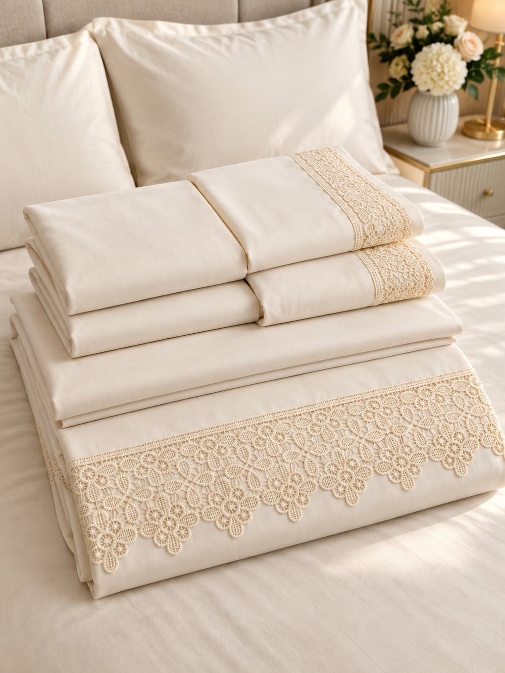 Gelin Home КПБ 6 пр. NISAN бежевый цвет пододеяльник 200*220, простынь 240*260, наволочки 50*70 2шт, декоративные наволочки 50*70 2шт GLNN311 — фото 5