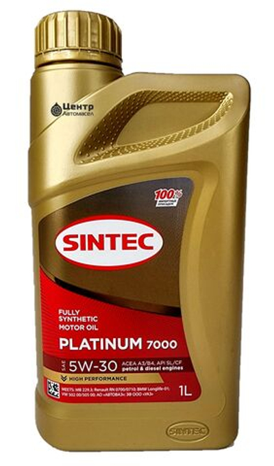 Масло моторное Sintec Platinum 7000 5W-30 A3/B4 синтетика 1л 600143