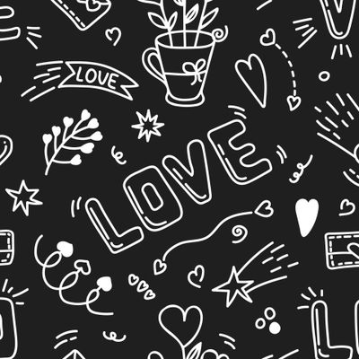 Рисунок маркером LOVE BLACK