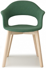 Кресло с обивкой Scab Design Natural Lady B Pop, отбеленный бук, зеленый