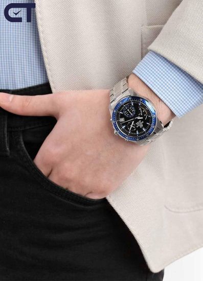 CASIO EFV-540D-1A2VUDF EDIFICE мужские наручные часы — стальной хронограф с черный циферблатом