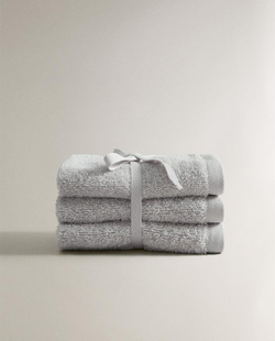 ZARA HOME ПОЛОТЕНЦЕ ИЗ ХЛОПКА ВЫСШЕГО КАЧЕСТВА (НАБОР ИЗ 3 ШТ), СЕРЫЙ