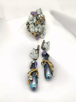 Серьги длинные серебро 925