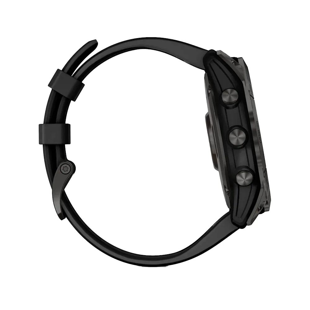 Умные часы Garmin Fenix 7X, 51mm, Sapphire Solar Carbon Gray DLC Titanium with Silicone Black Band (010-02541-11)