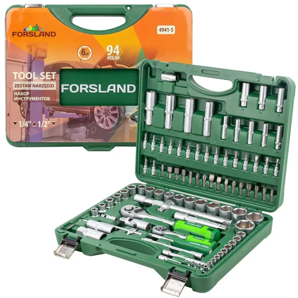 Набор инструментов 94 пр.1/4'',1/2''(6гр.)(4-32мм) Forsland Forsland-4941-5