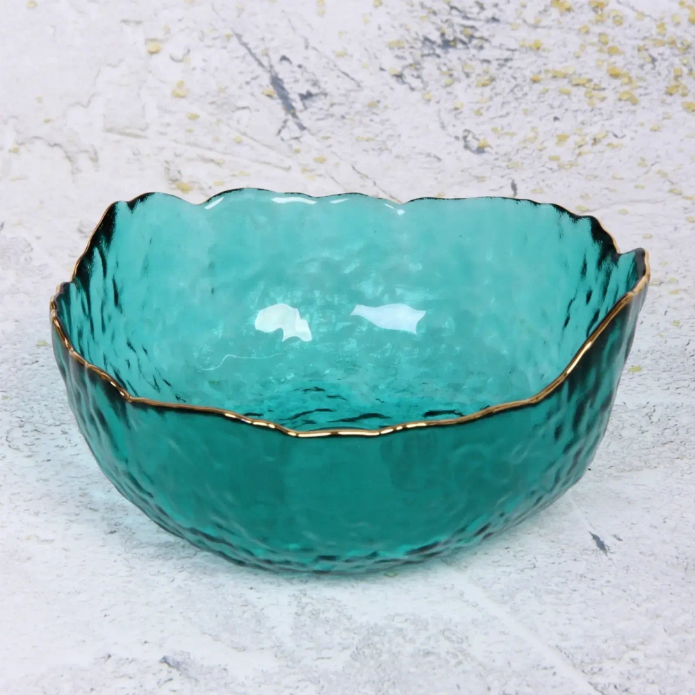 Салатник стеклянный «ICE CRYSTAL» 16см морской