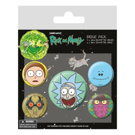 Набор значков Rick and Morty Рик и Морти (Heads)