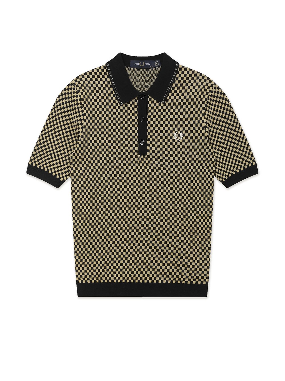 Женское Поло Chequerboard Knitted Shirt