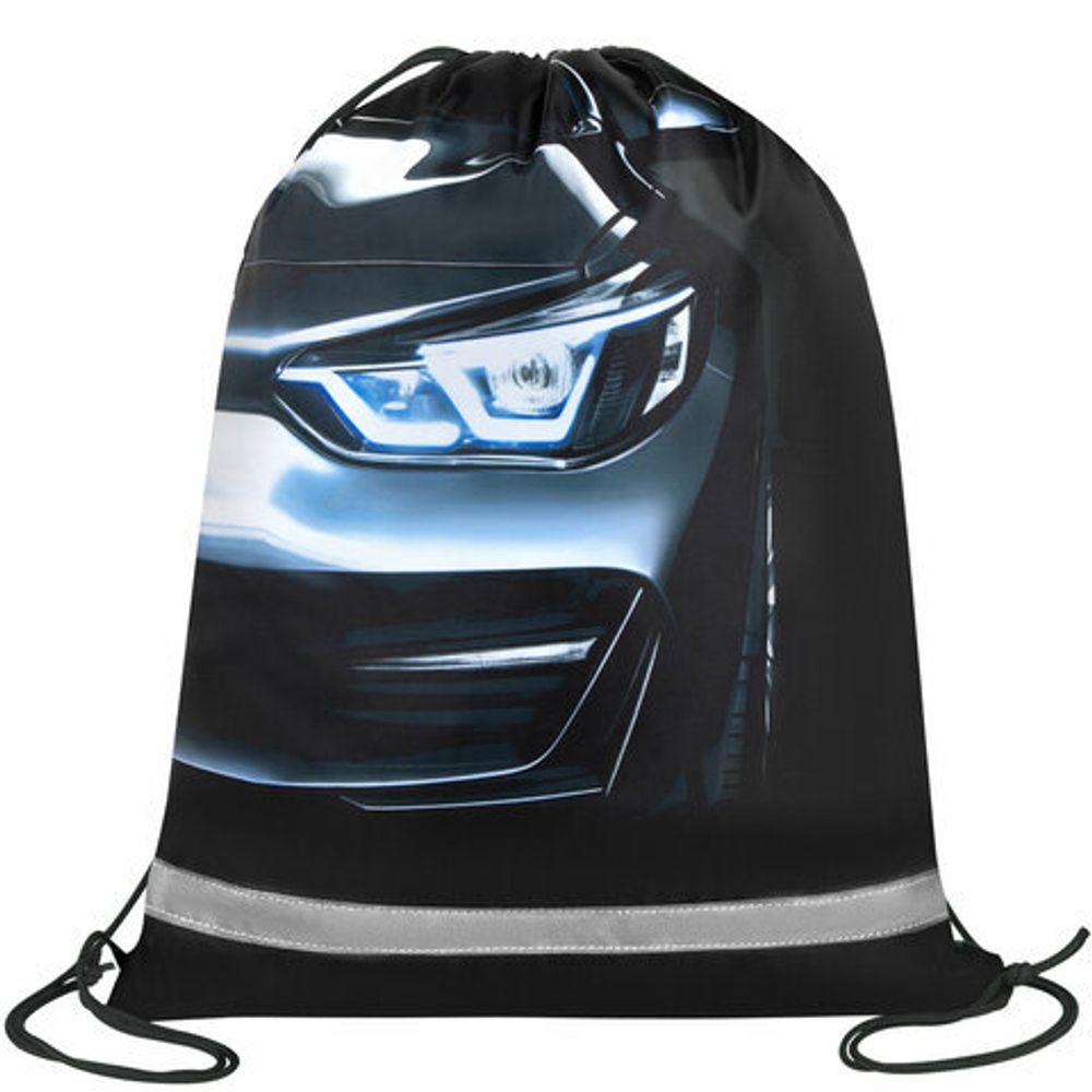 Мешок для обуви BRAUBERG KIDS, светоотражающая полоса, 46х36 см, "Dark car", 273439