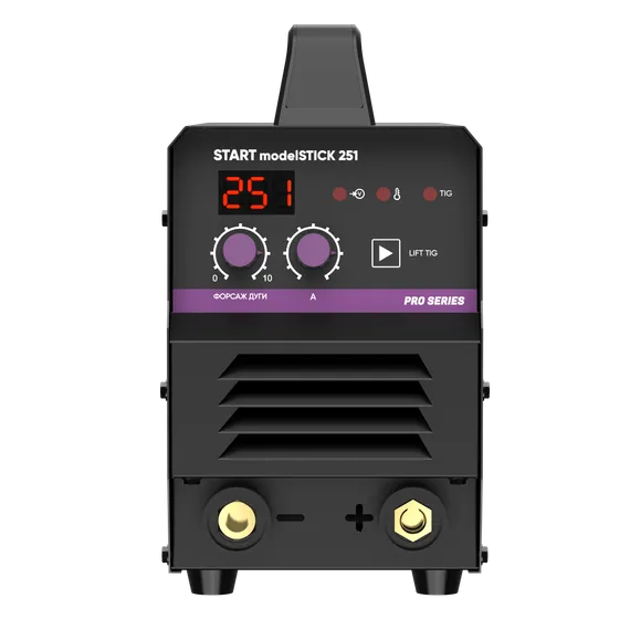 OSA START modelSTICK 251 НАКС Сварочный инвертор 1W251N — полупрофессиональный инверторный сварочный аппарат для монтажников, 251 А