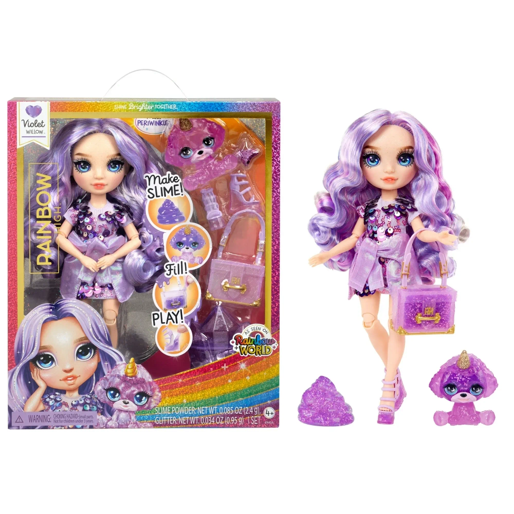 Кукла Rainbow High Violet со слаймом и питомцем