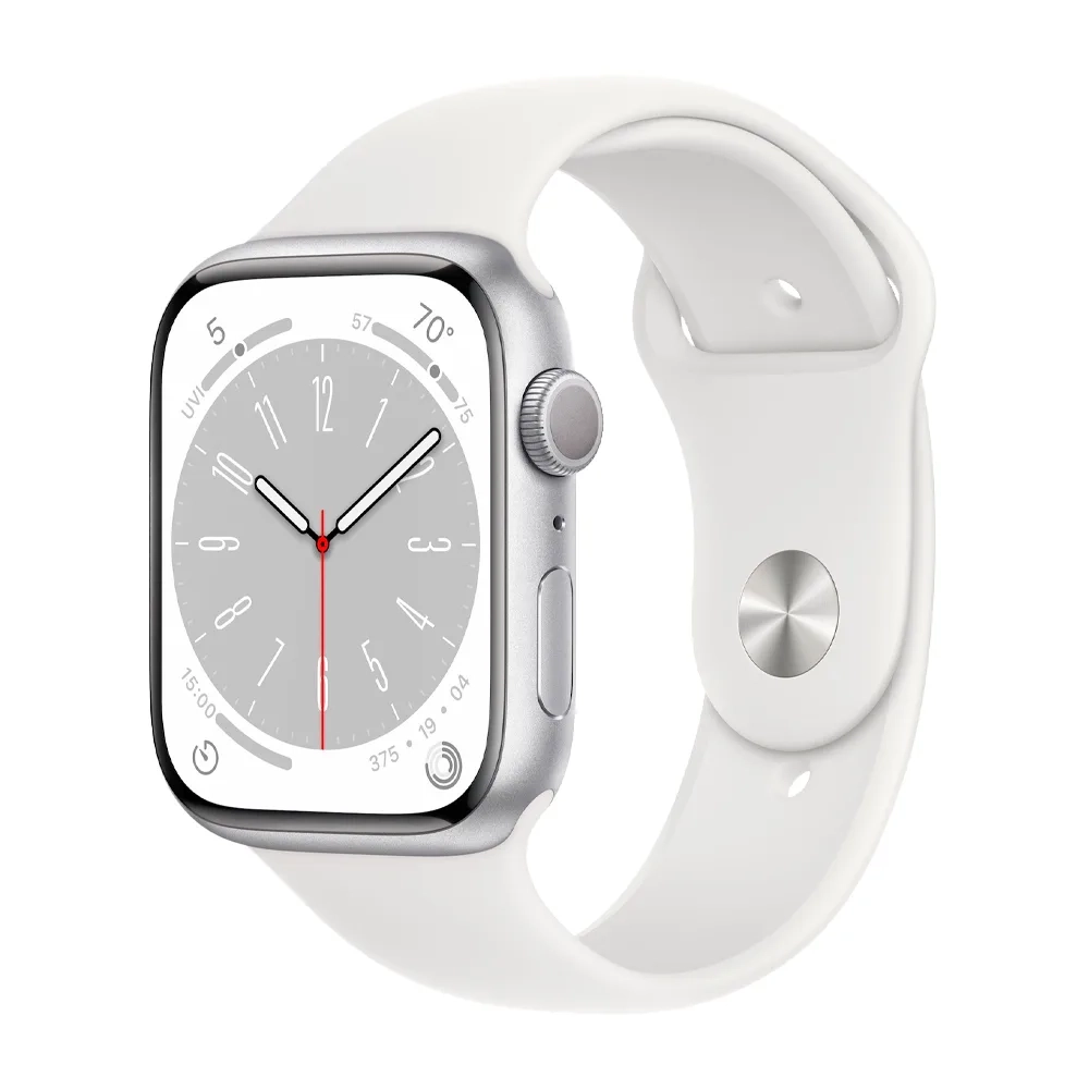 Умные часы Apple Watch Series 8 GPS, 45mm, Aluminium Case with Sport Band M/L, Silver (Серебристый)