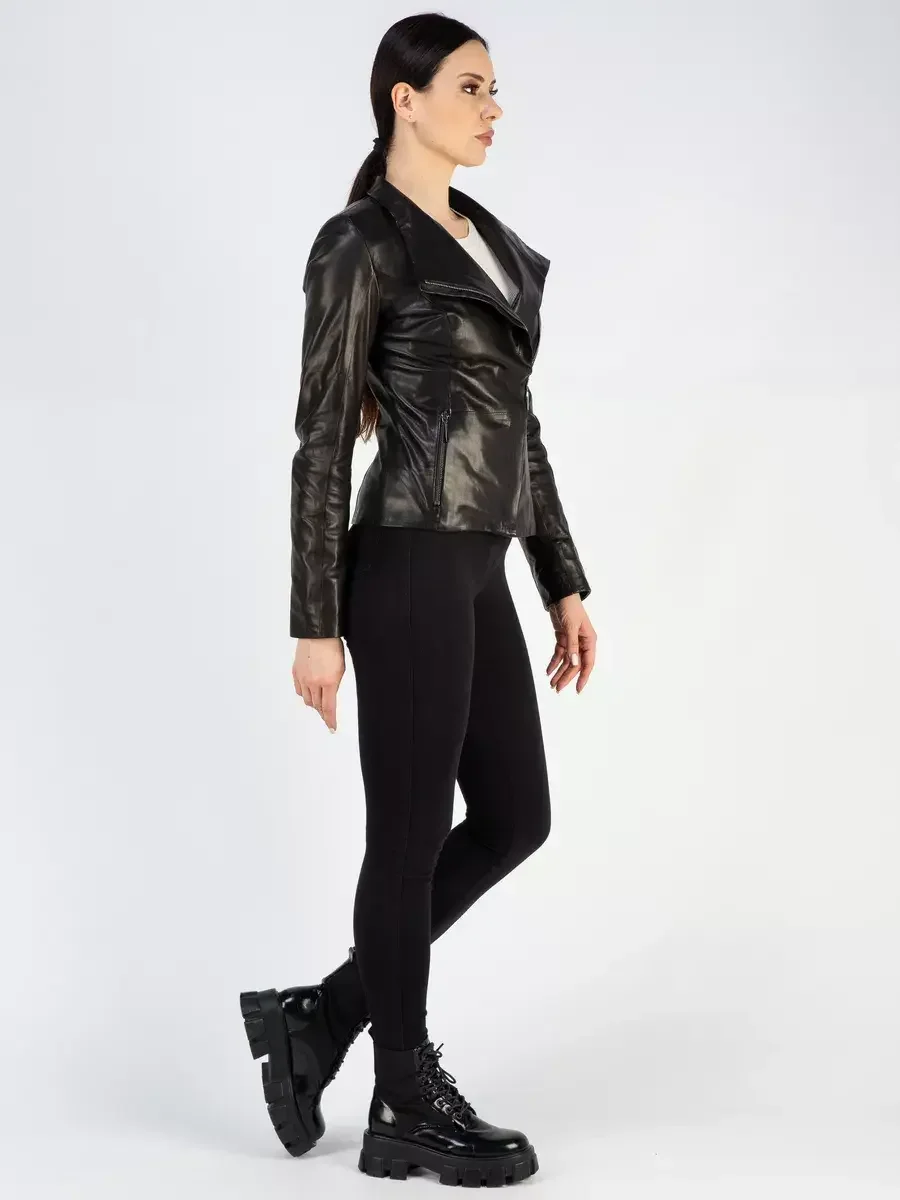 Кожаная куртка осень натуральная косуха