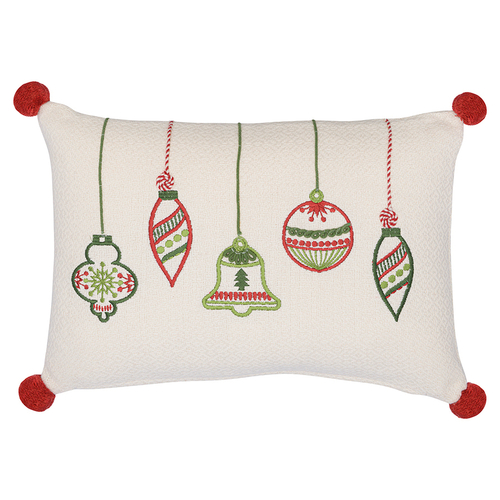 Подушка декоративная с вышивкой christmas decorations из коллекции new year essential, 30х45 см