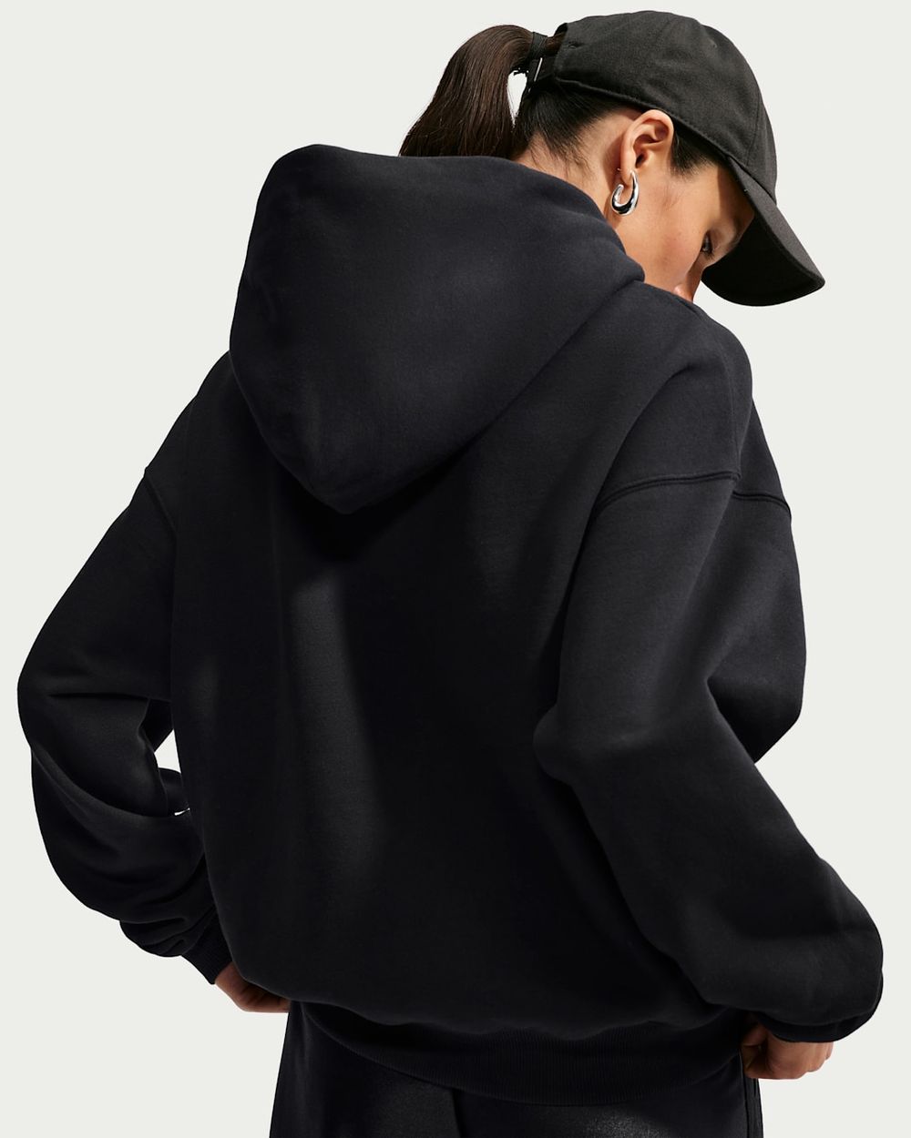 Толстовка женская NIKE W NK STDO FLC MW OS LGO PO HDY