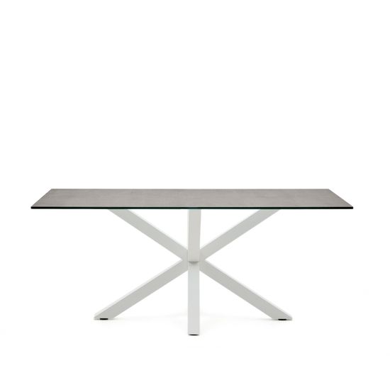 Argo Стол обеденный 180x100 белый с керамической столешницей Iron Moss Испания 