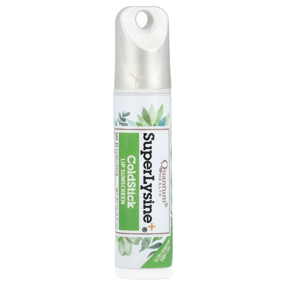 Quantum Health, Super Lysine + ®, ColdStick, солнцезащитное средство для губ, SPF 21, 5 г (0,17 унции)