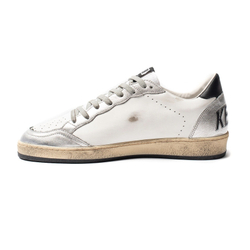 Men's Golden Goose Ball Star in White Nappa with Laminated Inserts