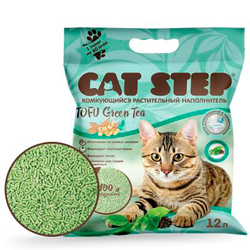CAT STEP Tofu Green Tea Наполнитель комкующийся растительный