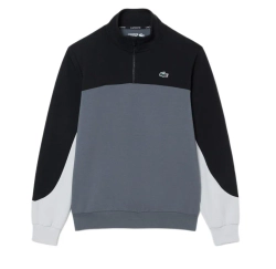 Мужская теннисная кофта Lacoste Sport Quarter Zip Colour Block - grey/black/grey