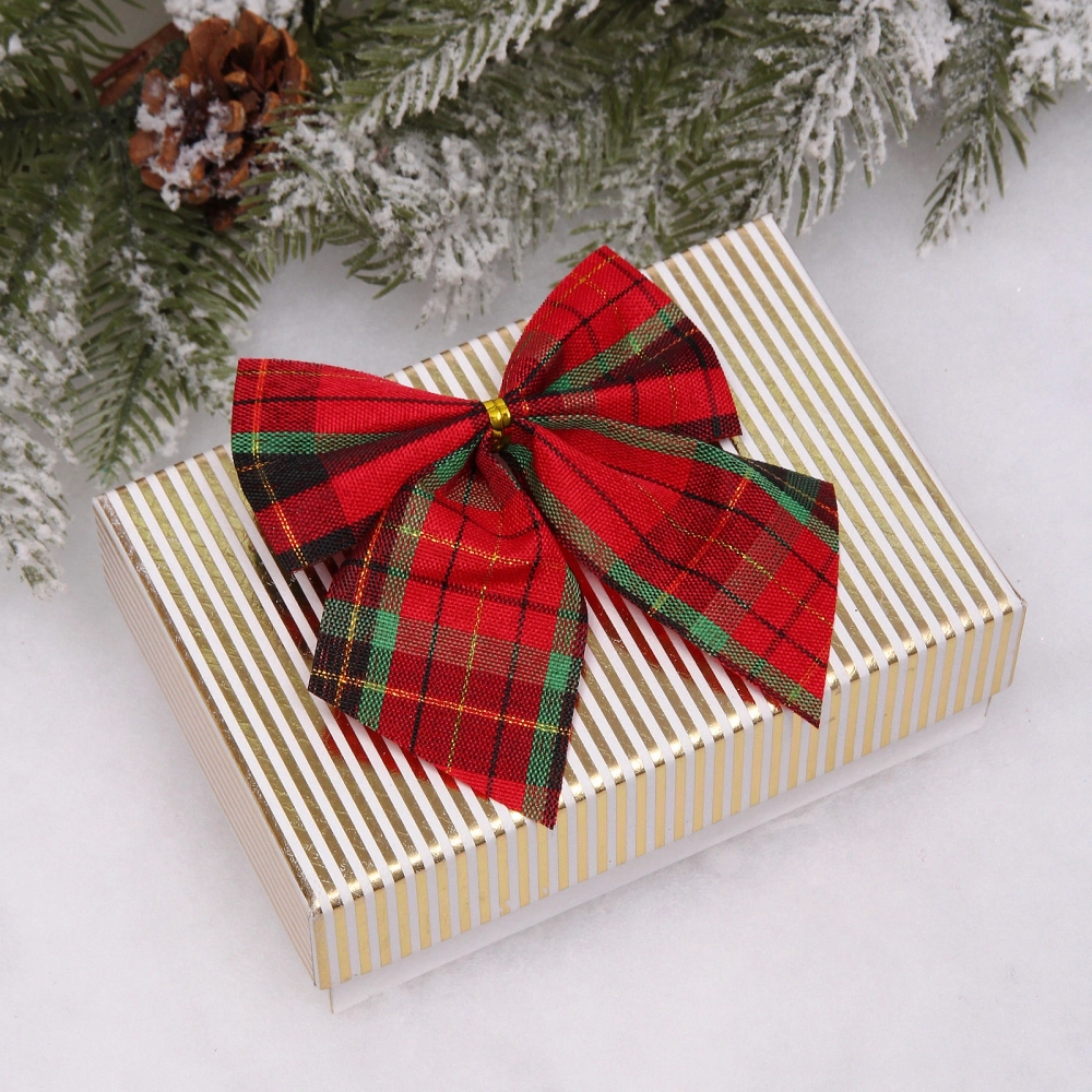 Бант на ёлку «Геометрия праздника» 10*11 см (набор 3 штуки), красный/зеленый