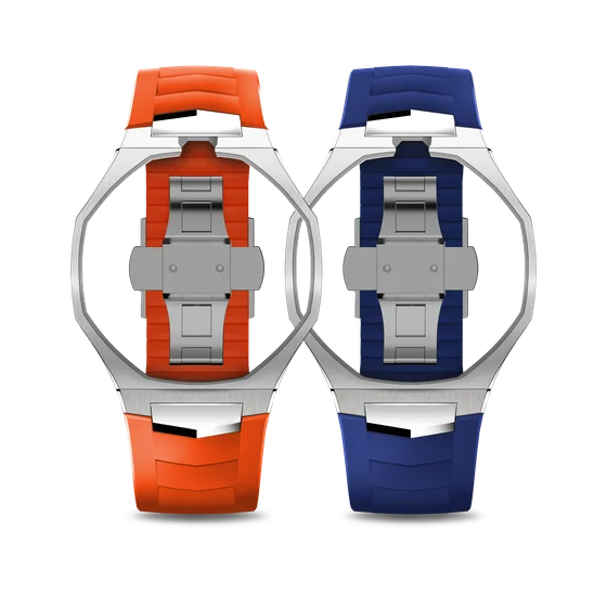 Корпус для часов POP-Swatch x AP - Оранжевый и Синий - Комплект из 2 ремешков