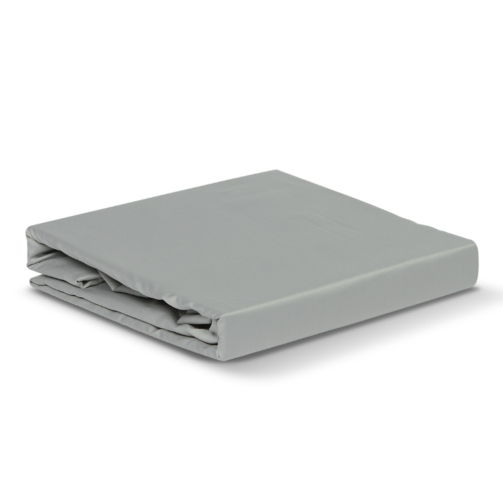 Простыня из сатина светло-серого цвета из коллекции essential, 180х270 см