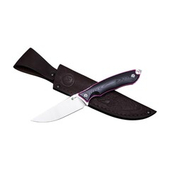 Нож кузница Семина Коршун техно малый, ст.N 690,ц.м. рук.G10 черн.,сп.роз., чехол кайдекс