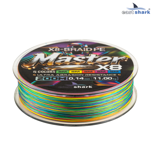 Шнур EastShark Master PE X8 200м 0,10мм #0.4 multicolor