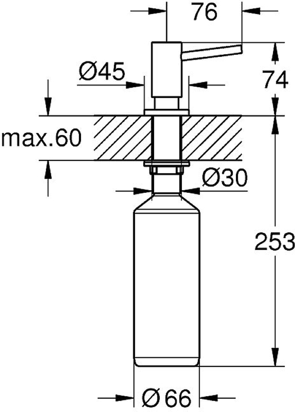 Дозатор жидкого мыла Grohe Cosmopolitan 40535DC0 Суперсталь