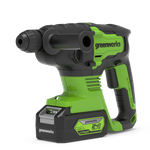 Аккумуляторный перфоратор Greenworks GD24SDS2, 3803007UB,24v, 2 Дж, АКБ 4 А·ч и ЗУ в сумке