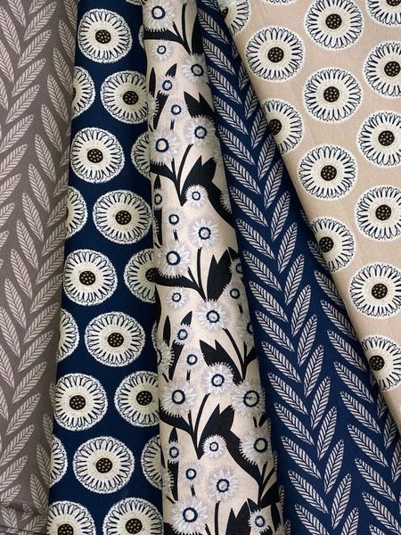 ПОЛНОЧНЫЕ ЦВЕТЫ #10, отрез 55 см 100% хлопок Handmade Fabrics 9