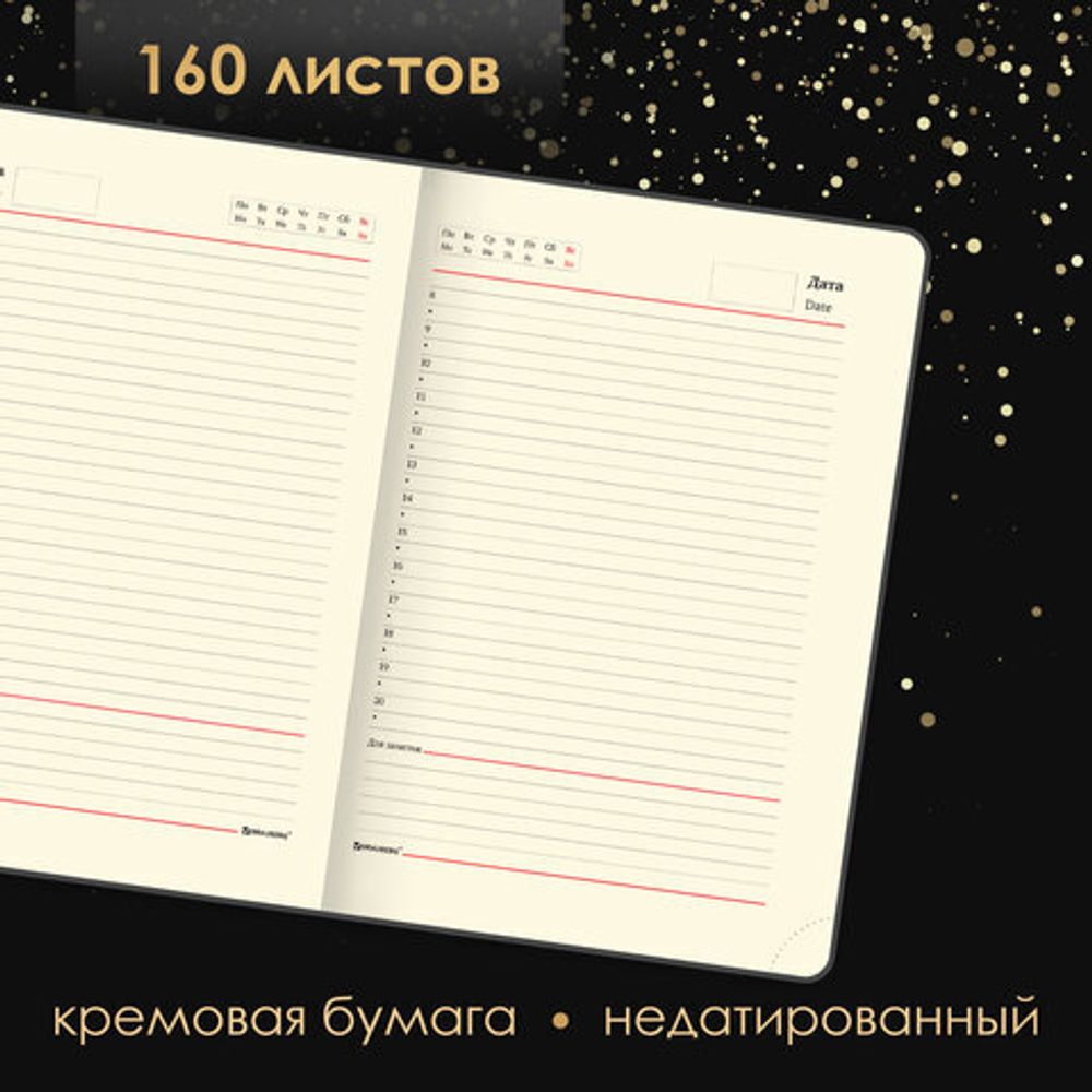 Ручка шариковая PARKER "Jotter Plastic CT", корпус черный, ежедневник А5 черный, белый срез, пакет, 880895