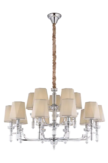 Люстра подвесная NewRgy 8679/10+5CR CHROME, 15×40 Вт, хромированная