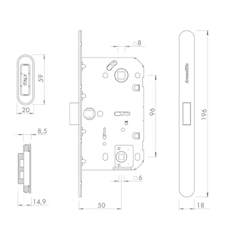 Магнитная защелка ARMADILLO WC GRAVITY.PRO G01.196.50.96 AC медь /60703/