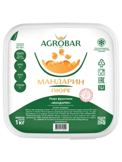 Пюре замороженное Мандарин без сахара "Agrobar" 1 кг (Россия)