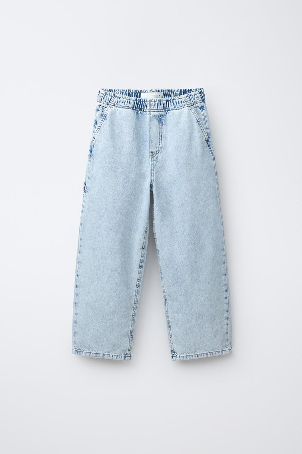 ZARA ДЖИНСЫ RELAXED BALLOON, ГОЛУБОЙ