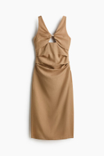 Платье из смешанного льна с вырезами - H&M