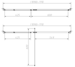 Душевой уголок Vincea Слим-Н (Slim-N) VSR-4SNP1011CL, 1100*1000, хром, стекло прозрачное