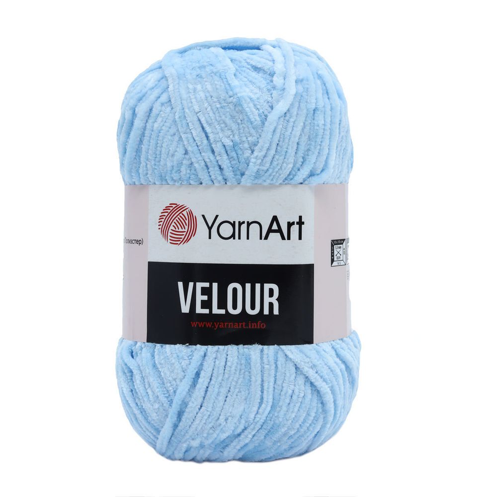 Пряжа YarnArt (ЯрнАрт) Velour / уп.5 мот. по 100 г, 170м, 851 голубой